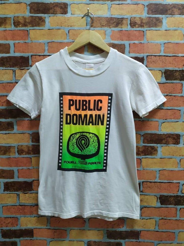 Vintage 80S Powell Peralta Public Domain 1988 Powell Corporation Skateboard Shirt