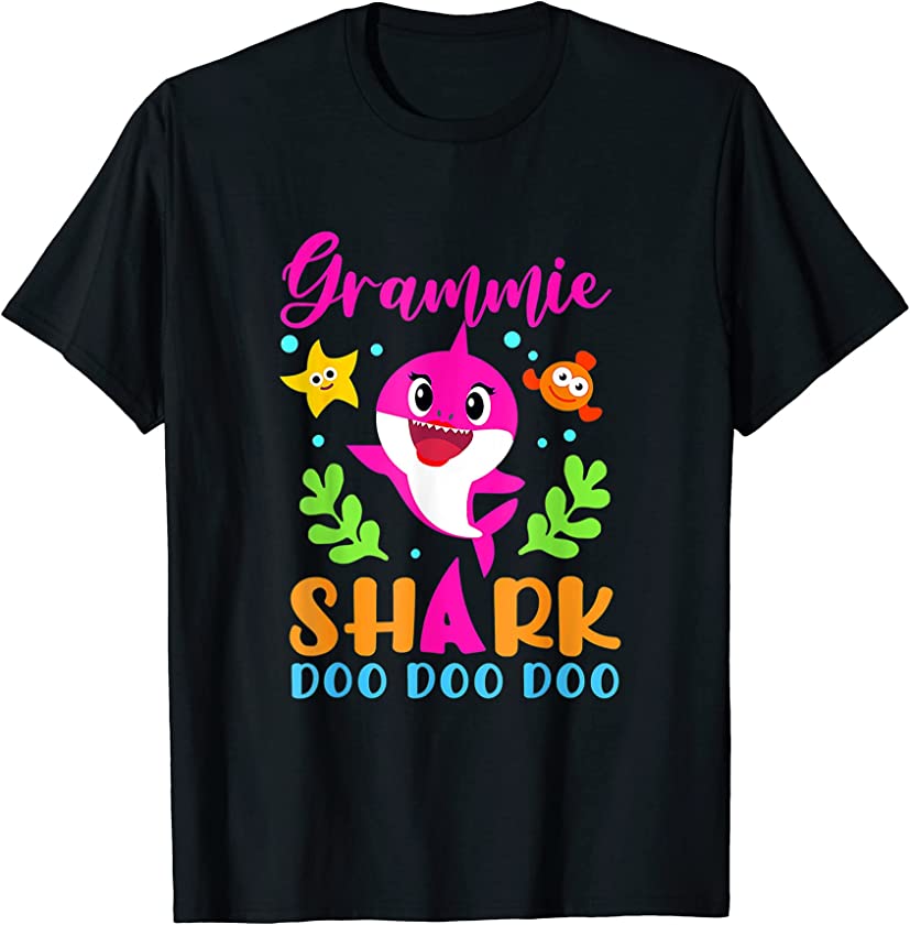 Shark Shirt Birthday Christmas Kids Grammie Shirt Grammie T-Shirt