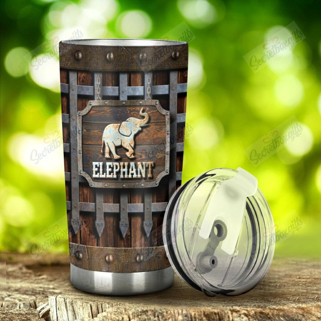 Personalized Elephant Iron Vintage Yp1201020Cl Stainless Steel Tumbler Customize Name, Text, Number