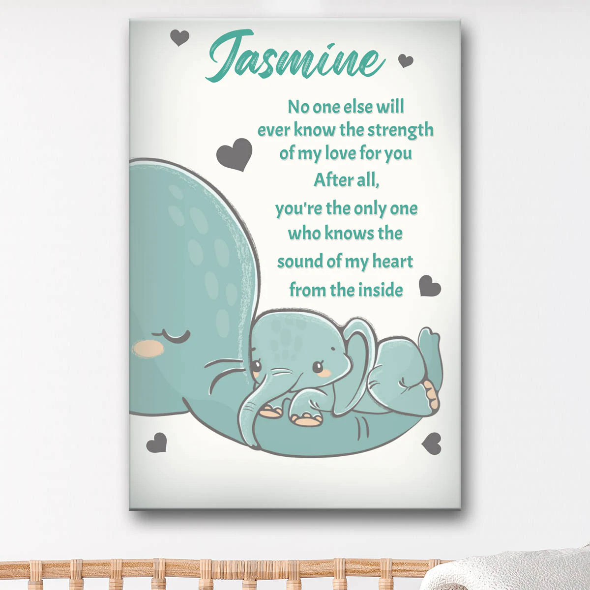 Baby Elephant Personalized Portrait Canvas Prints  – Posters Canvas Prints Wall Art