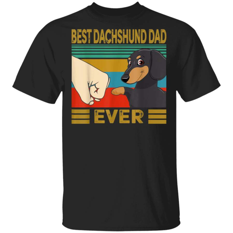 Vintage Best Dog Dachshund Dad Ever Bump Funny Gifts Women TShirt