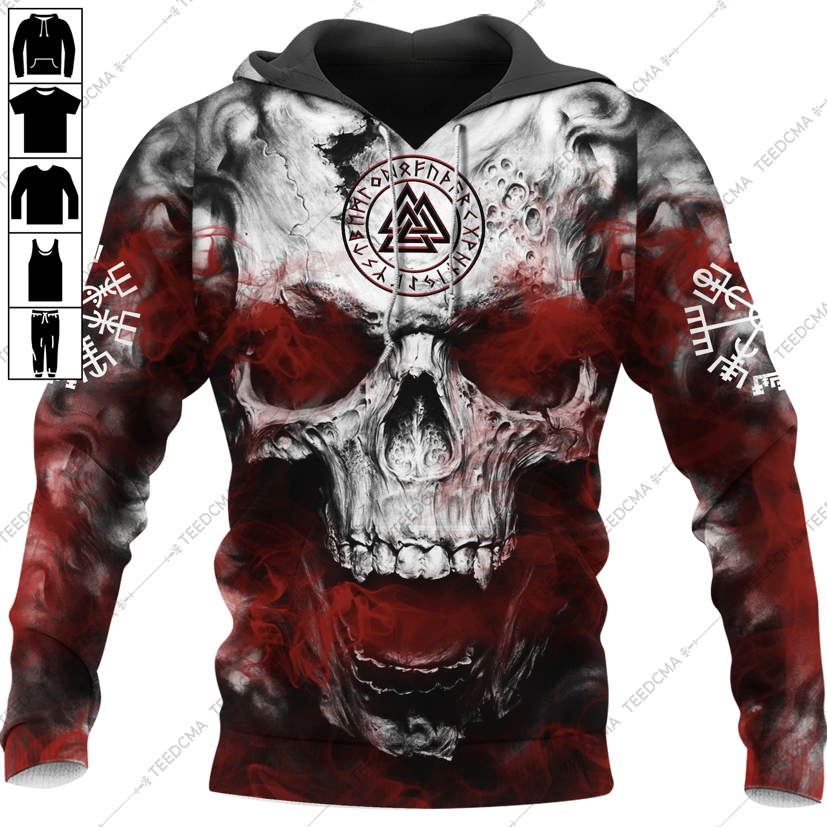 Skull Viking Smoke Hoodie #Kv