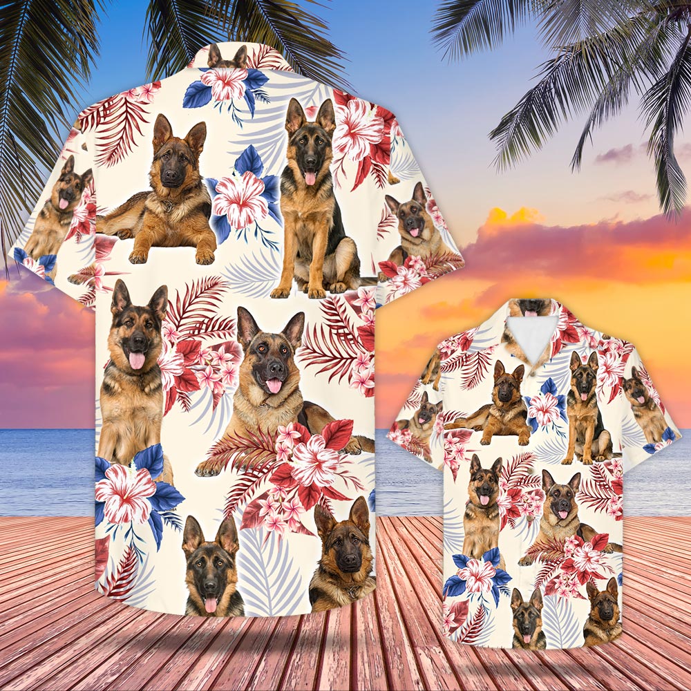 German Shepherd Usa Flag Hawaii Shirt Ha45029