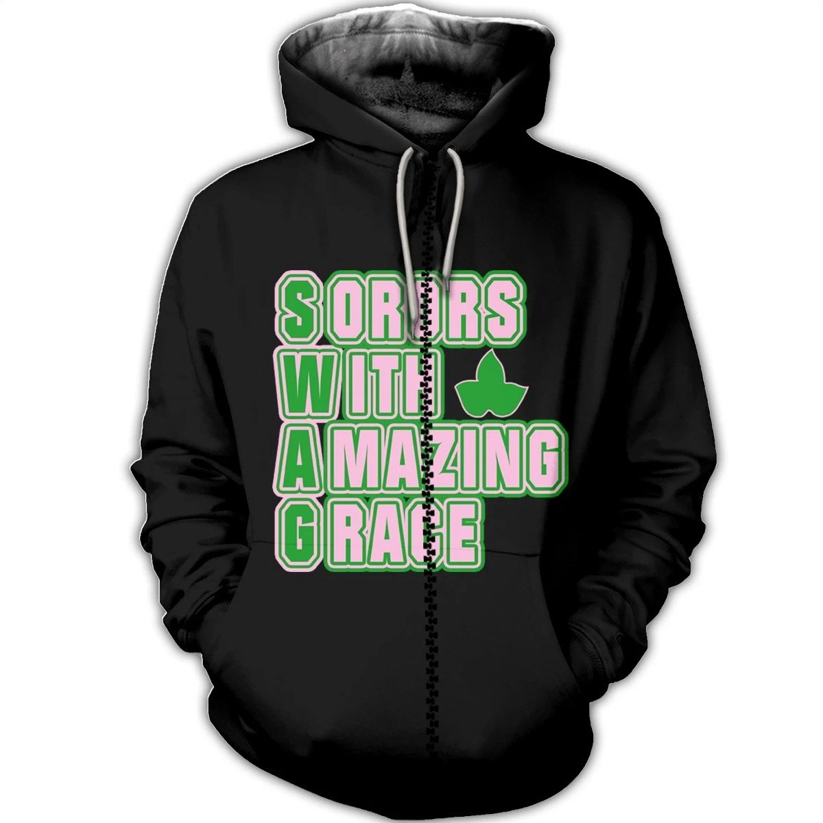 Greek Life Hoodie – Amazing Grace Alpha Kappa Alpha Zipper Hoodie