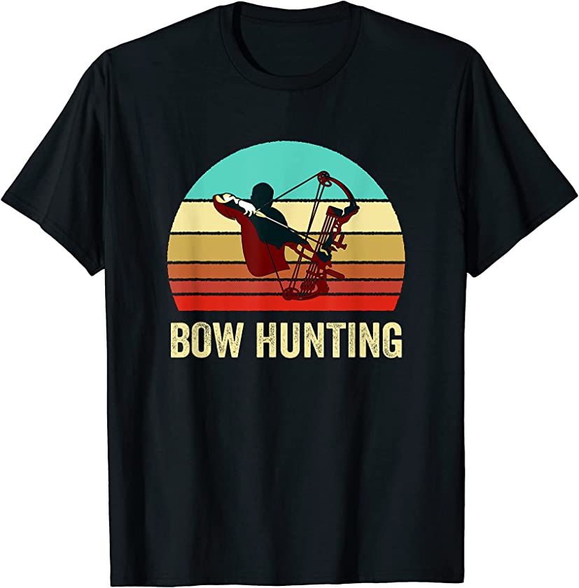 Vintage Retro Style Sunset Bow Hunting T-Shirt