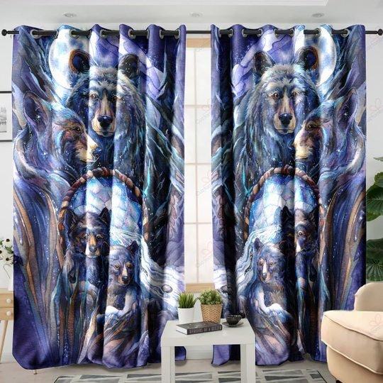 Tmarc Tee Native American Family Bear 3D All Over Printed Window Curtain Home Decor