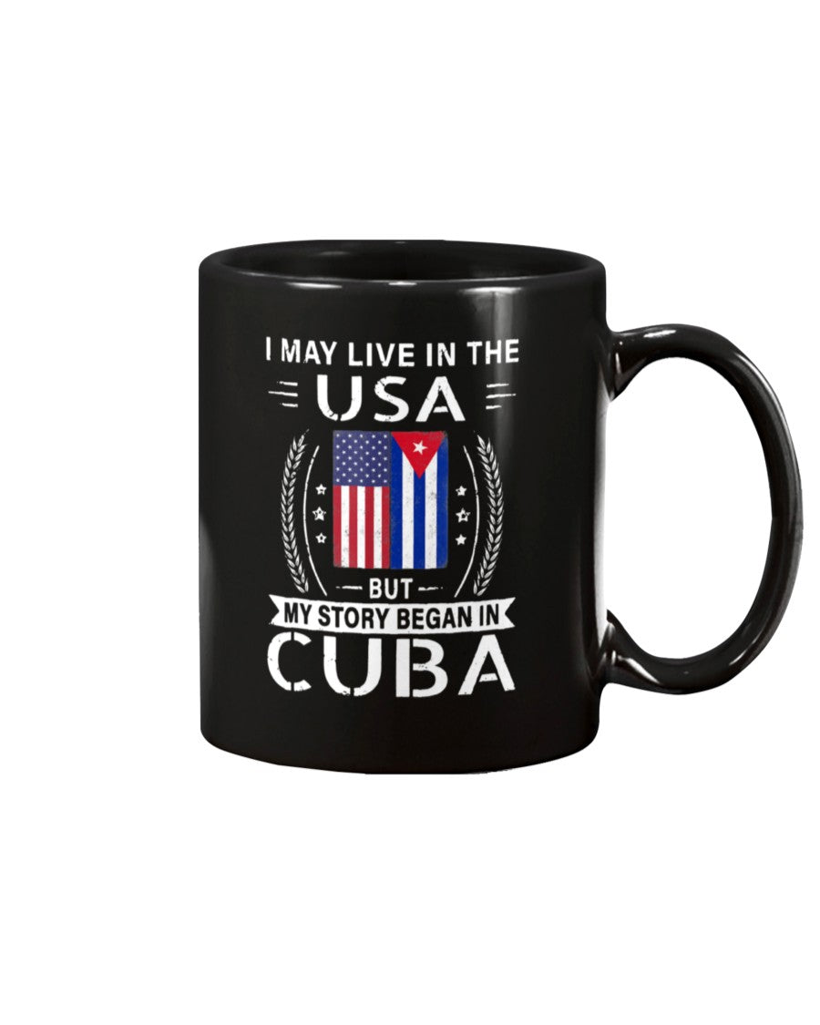 American Cuban Flag – My Story Began In Cuba Ceramic Coffee Black Mugs