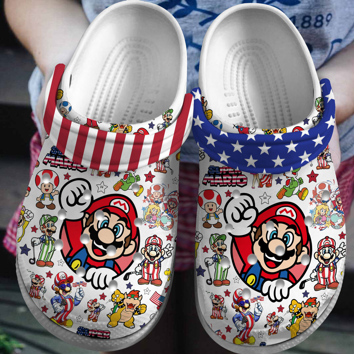 Premium Super Mario Movie Game Crocs Crocband Clogs Shoes Comfortable For Men Women and Kids