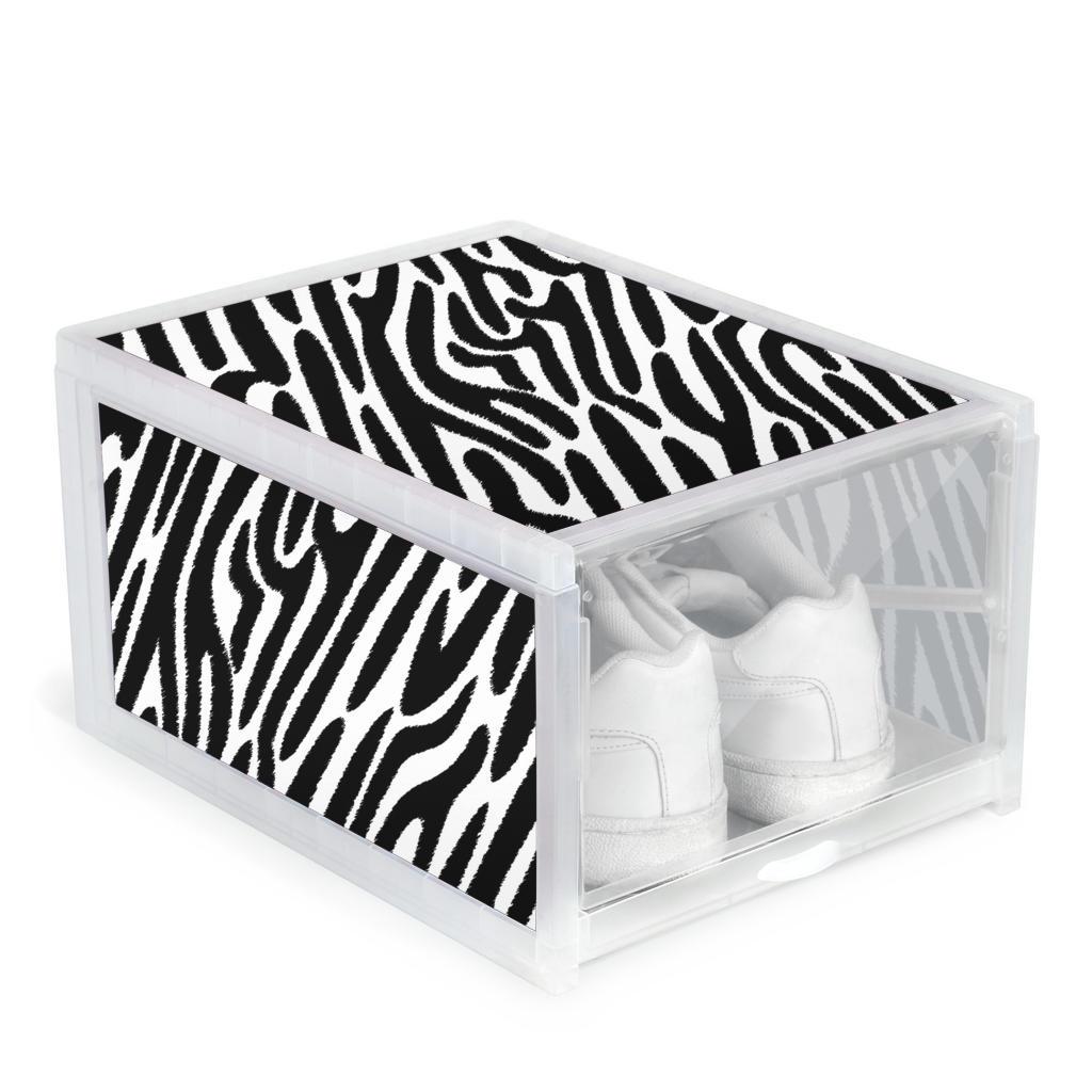 Shoe Organizer Zebra Animal Print – White