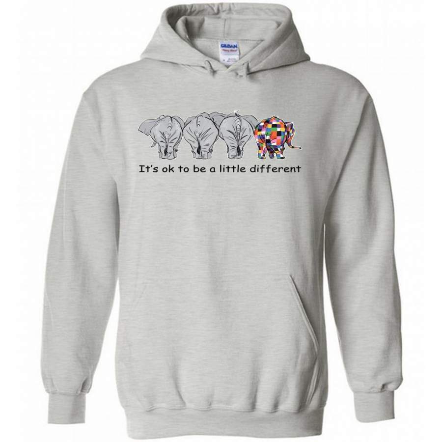 It’s Ok To Be A Little Different, Funny Elephant Design – Gildan Heavy Blend Hoodie