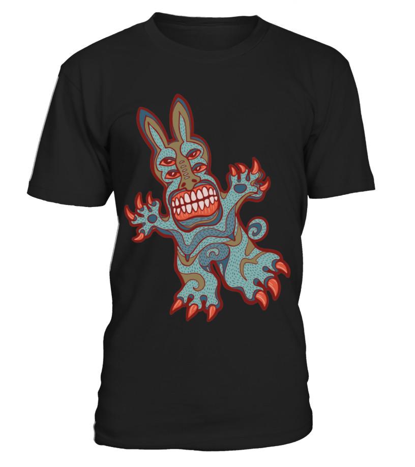 Raving Zombie Rabbit T Shirts C-Wouuf