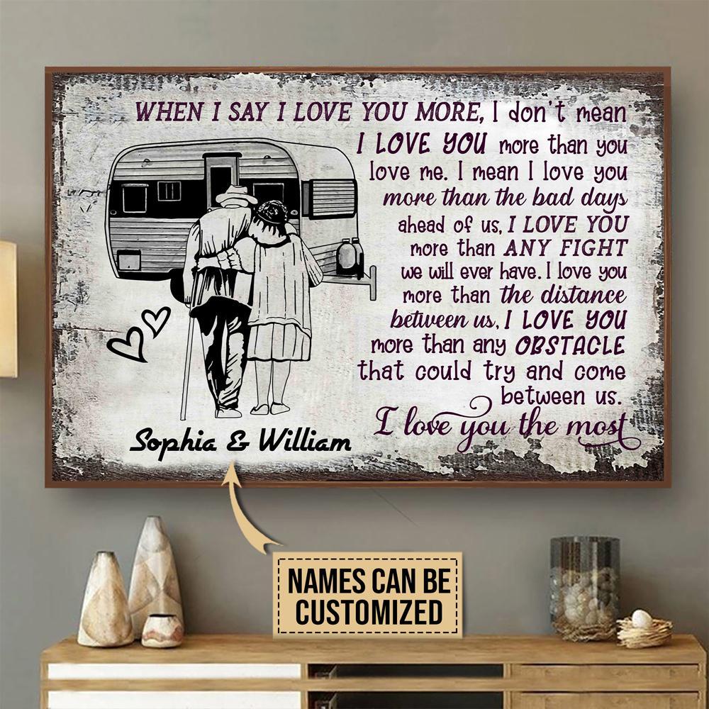 Aeticon Gifts Personalized Camping Sketch Love You The Most Canvas Mom Dad Gift Home Decor