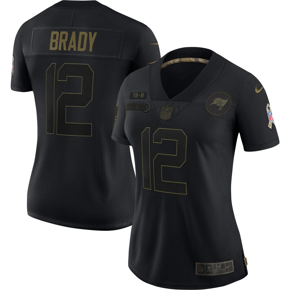 Tom Brady Tampa Bay Buccaneers Womens 2020 Salute To Service Limited Jersey – Black