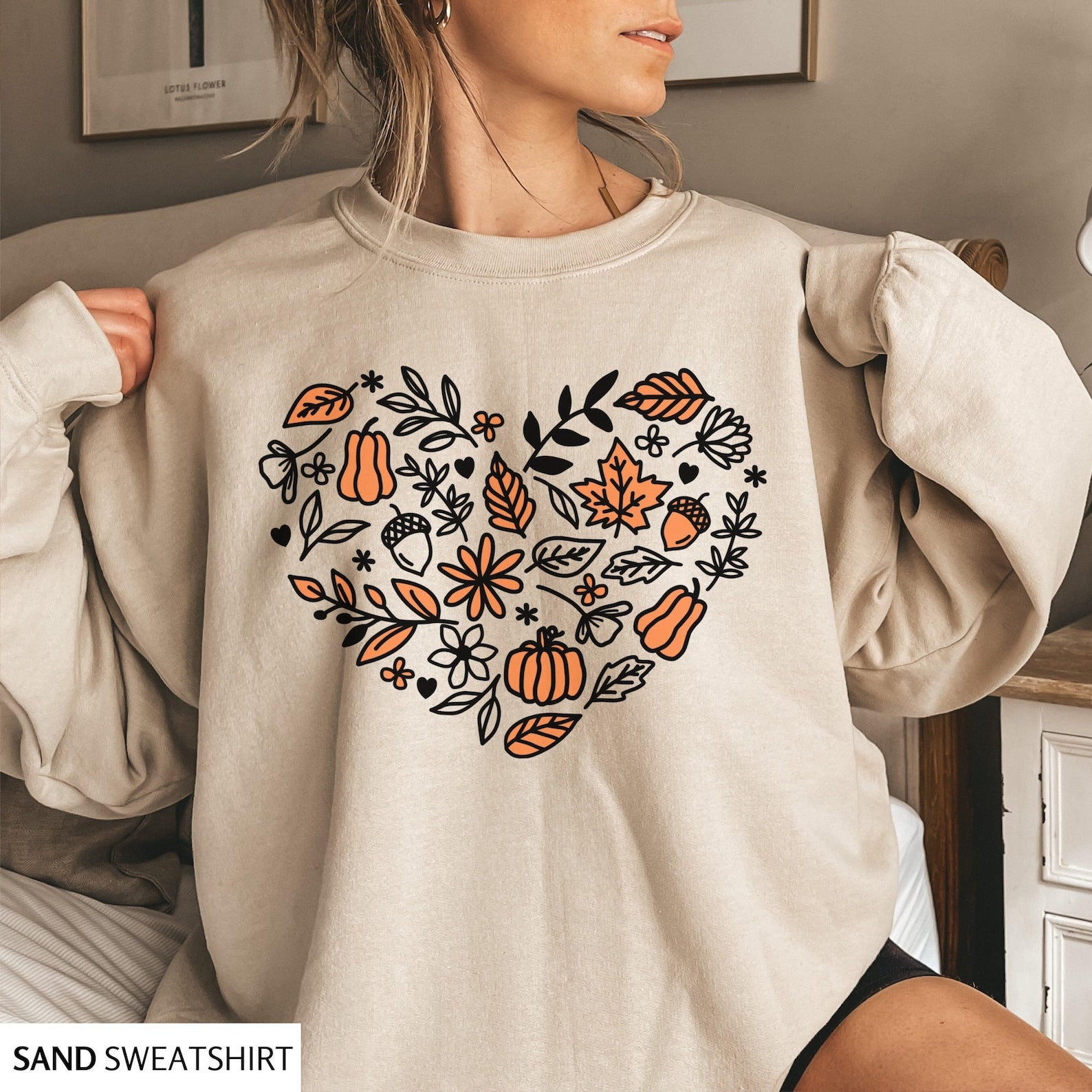 Vintage Thanksgiving Crewneck, Halloween 2D Crewneck Sweatshirt All Over Print Sweatshirt For Women Sweatshirt For Men