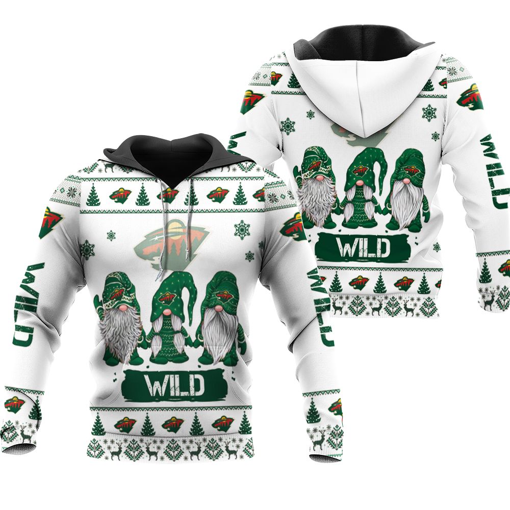 christmas gnomes Minnesota Wild ugly christmas 3d printed sweatshirt 3d 3d Hoodie Sweater Tshirt