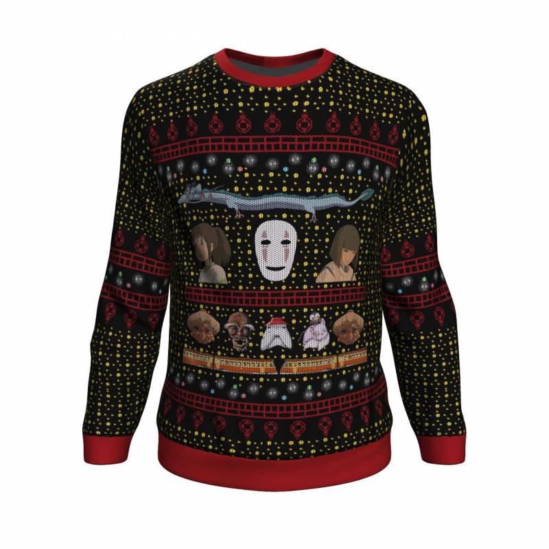 Studio Ghibli No Face Spirited Away Premium Ugly Christmas Sweater