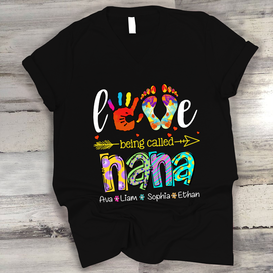 Love Being Called Nana Colorful V-Neck