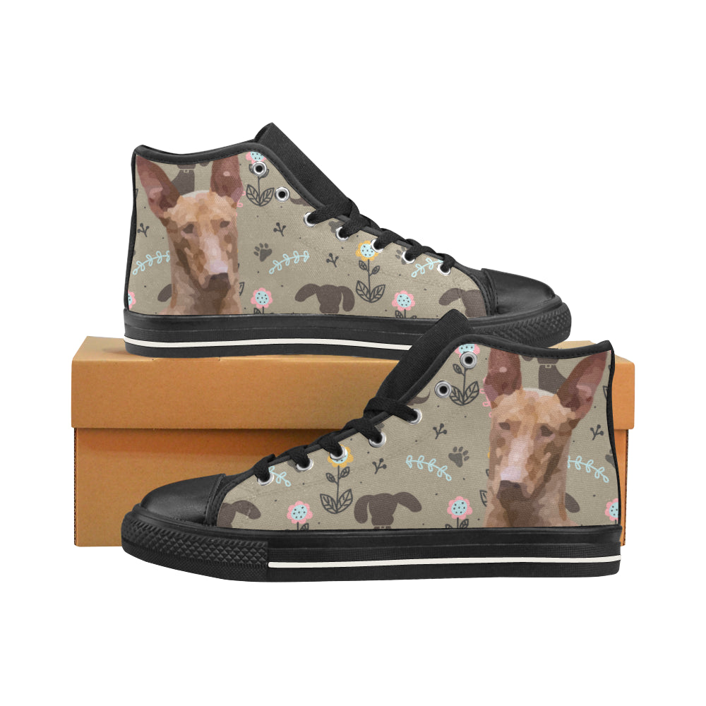 Podenco Canario Dog Black Men’s Classic High Top Canvas Shoes /Large Size