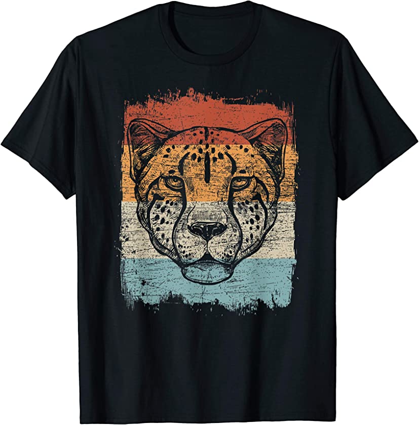 Cheetah Cheetah face vintage retro T-Shirt