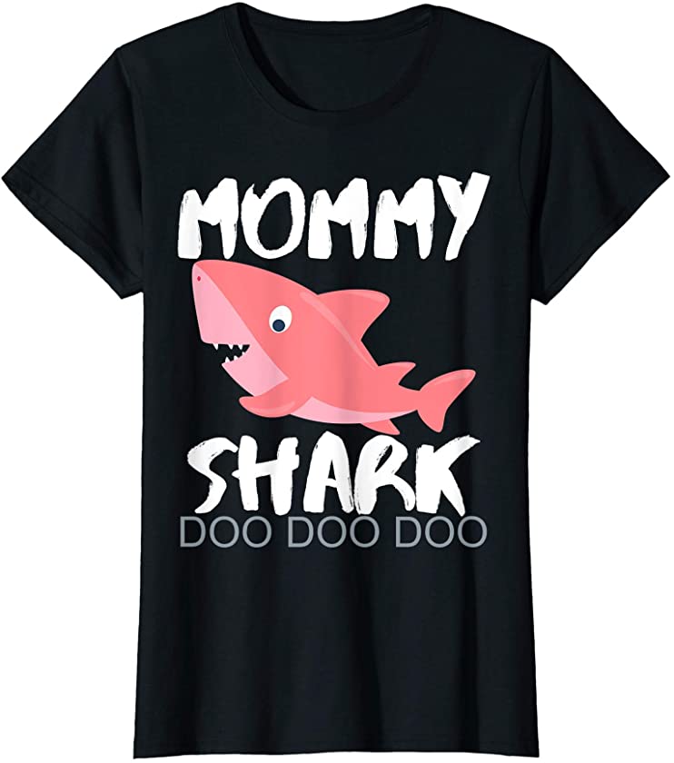 Womens Mommy Shark Mothers Day Gift For Wife Birthday Christmas T-Shirt