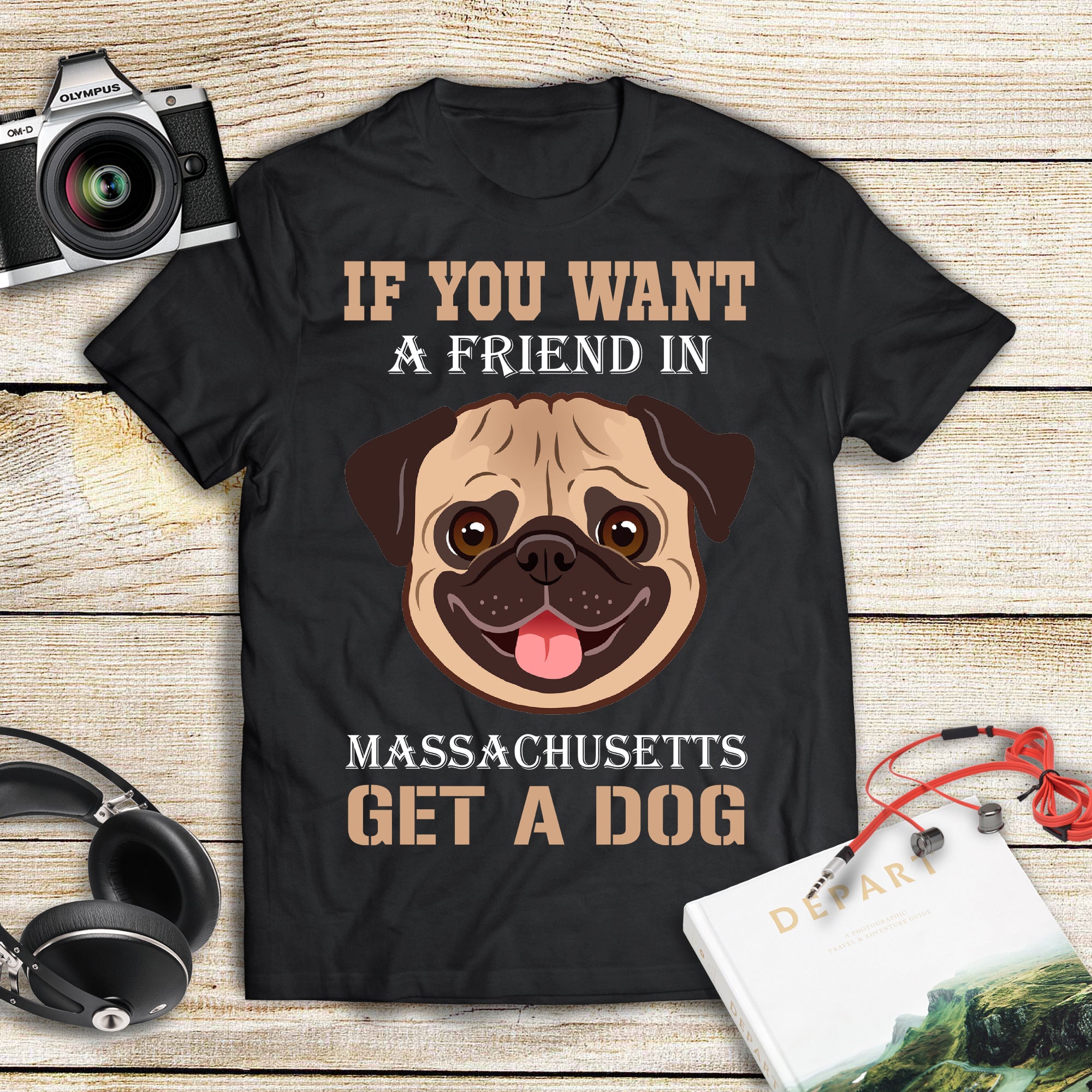 If You Want A Friend In Massachusetts Get A Dog Gift Men Women Dog Lovers – Standard T-shirt