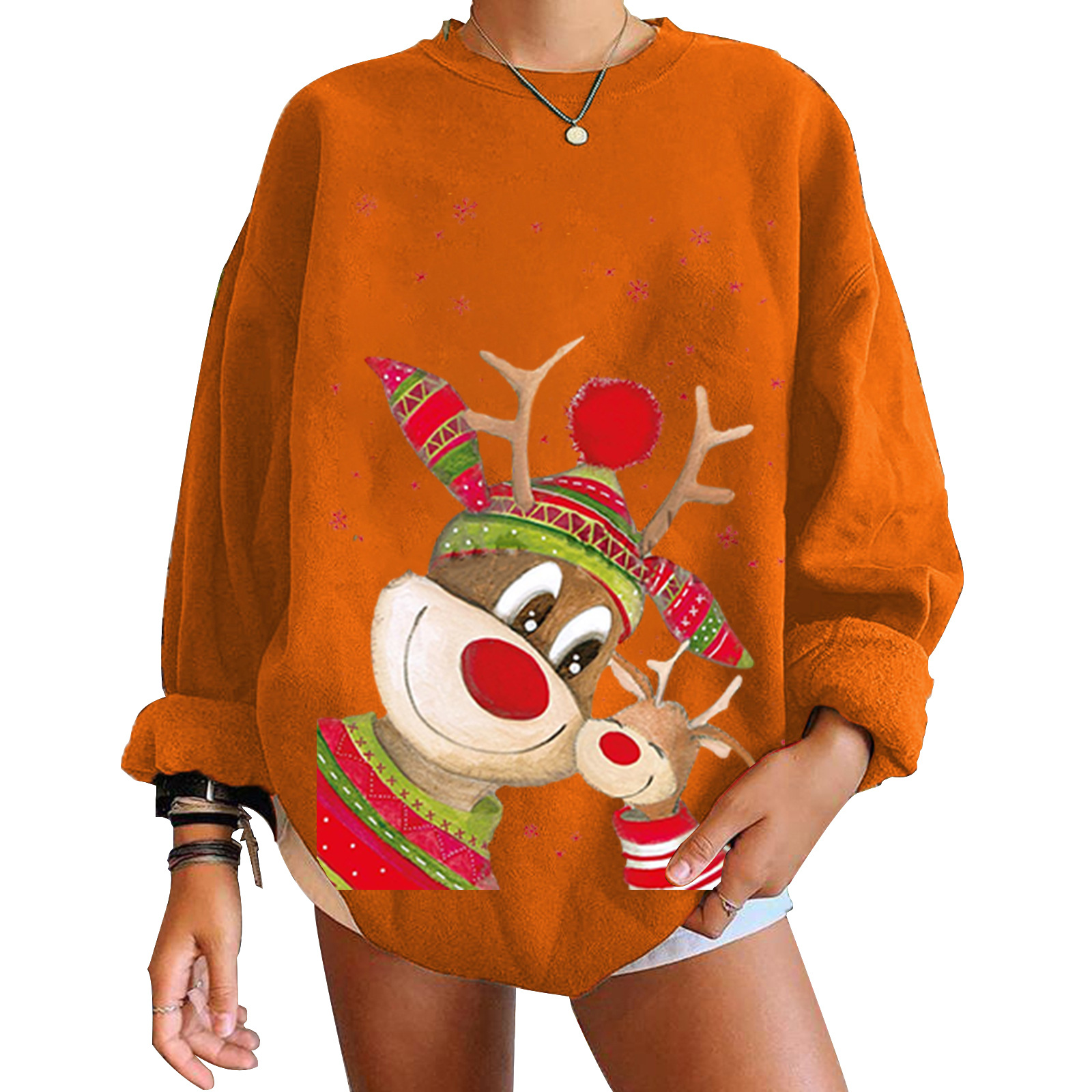 Christmas 2022 Woman Sweaters Print Long-sleeved Casual Pullover Winter Clothes Women Ropa De Mujer Jacket Autumn alx