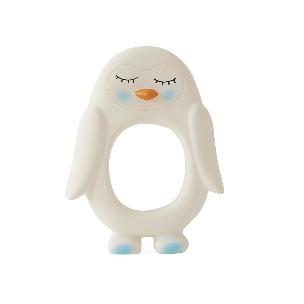 Penguin Baby Teether In White