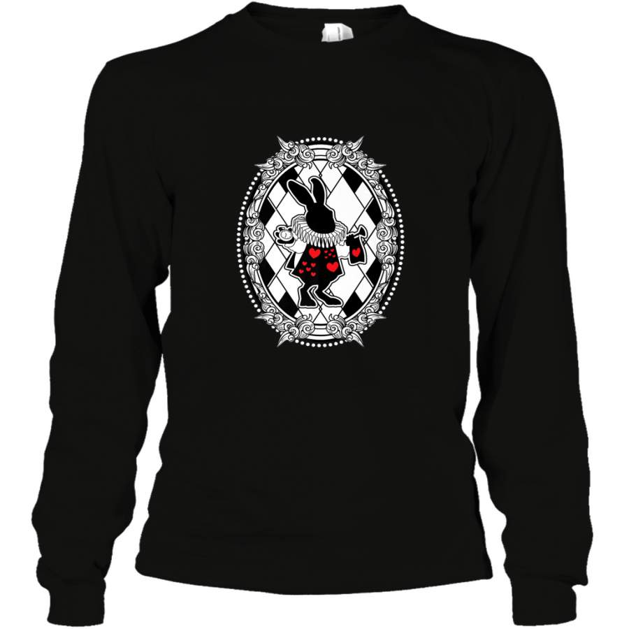 White Rabbit Wonderland Animal Rabbithole shirt Long Sleeve T-Shirt