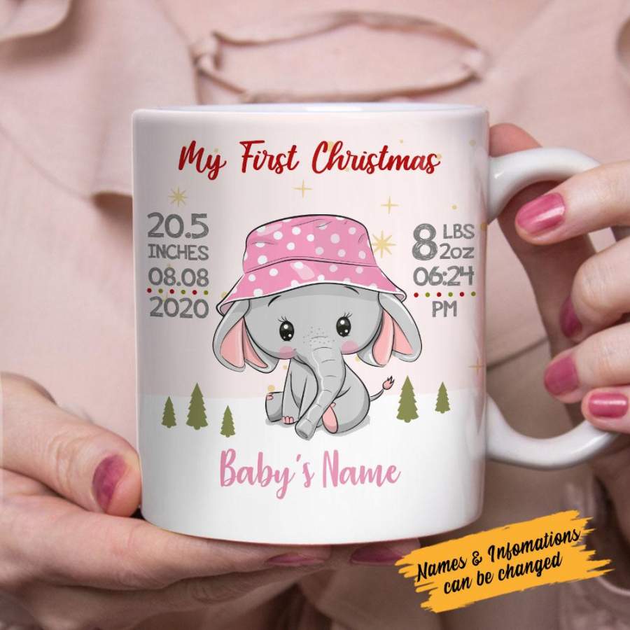 Personalized Elephant Baby First Christmas Mug OB71 26O58