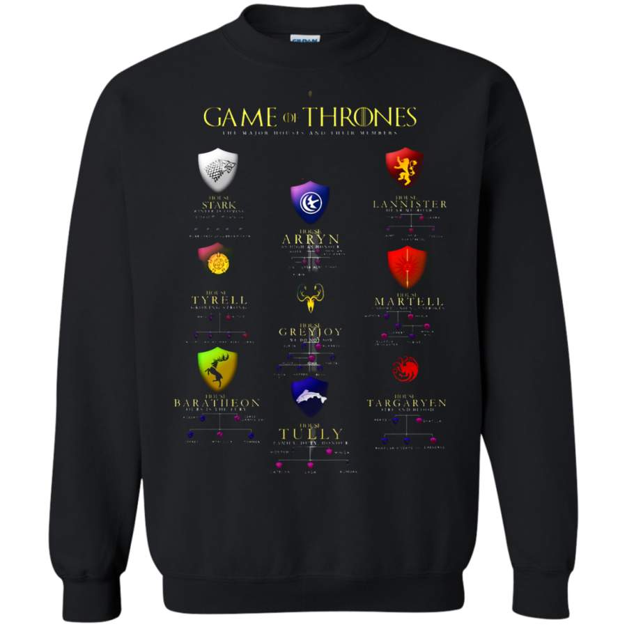 AGR The Major Houses And Their Members Game Of Thrones Sweatshirt