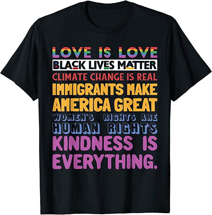 Love Is Love Shirt Black Lives Matter Rainbow LGBT Equality T-Shirt