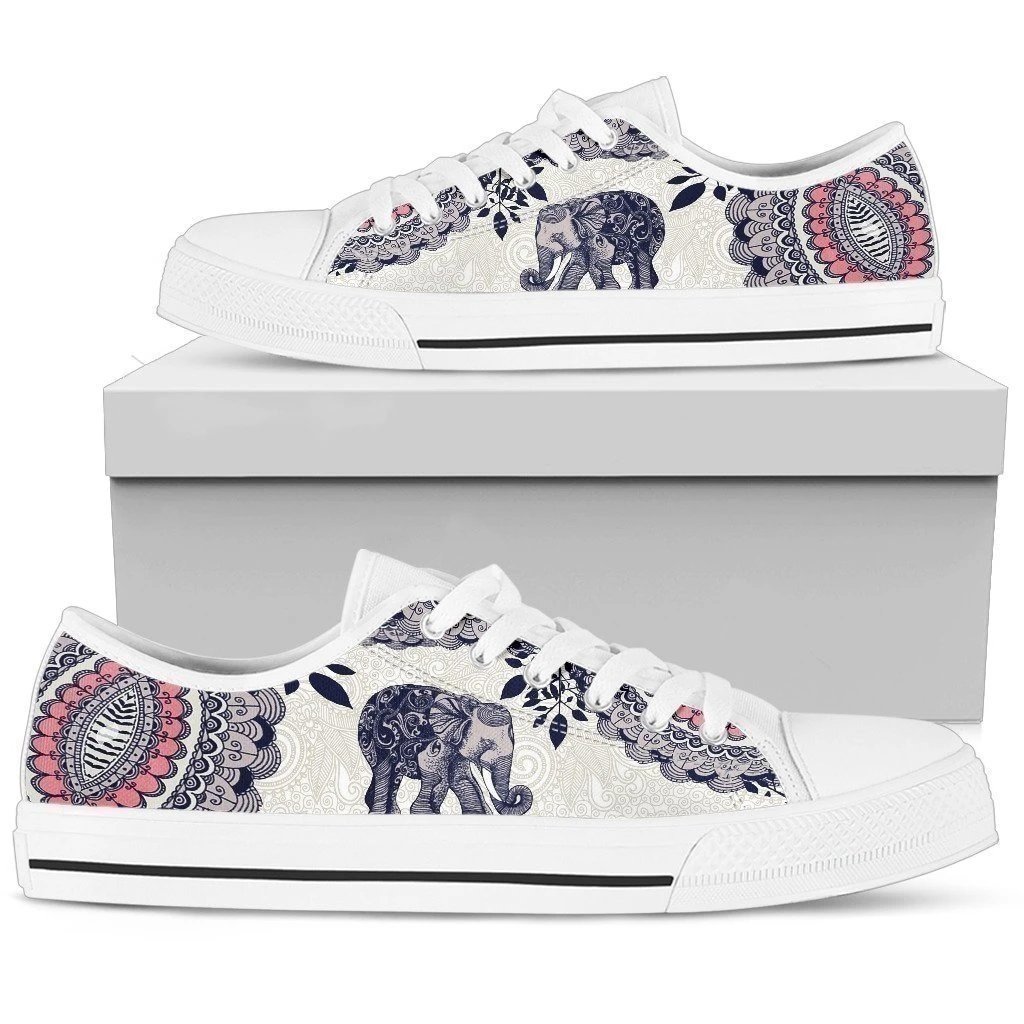 Boho Elephant Women’s Sneakers Low Top Shoes Converse Style