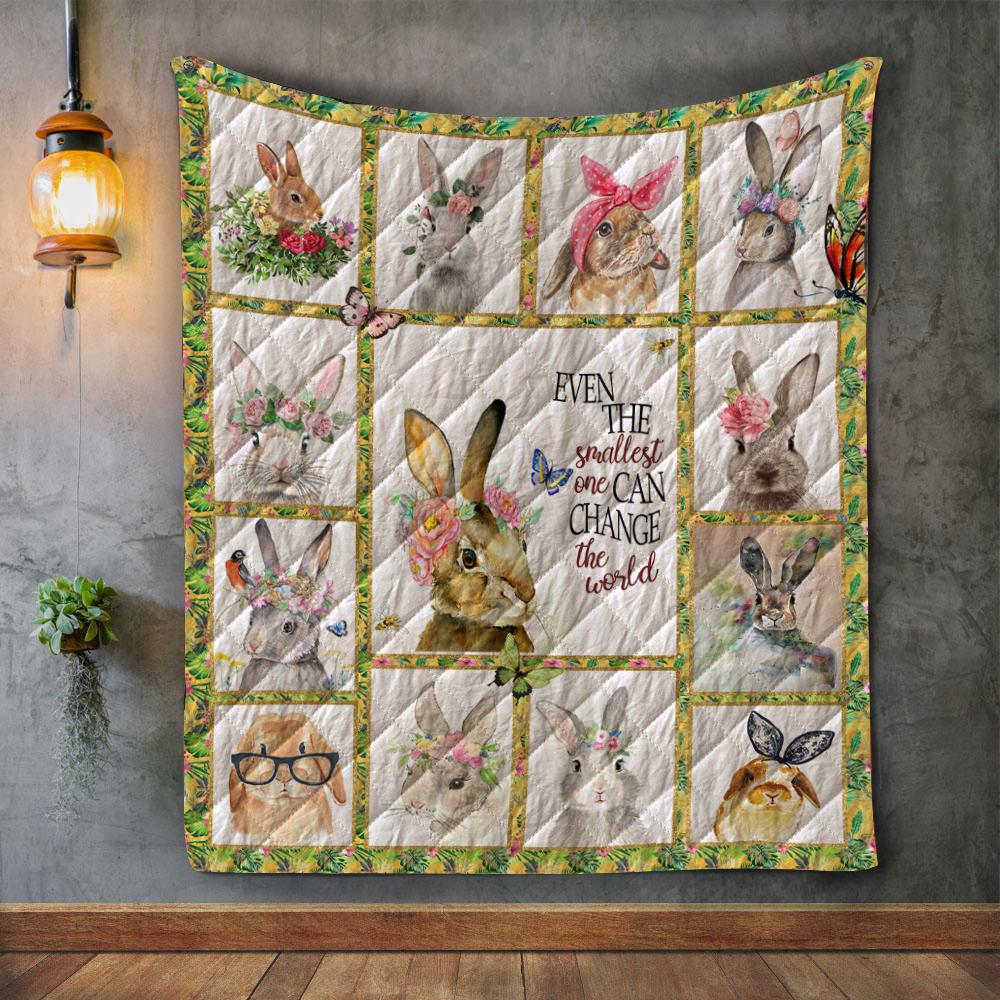 Rabbit Even The Smallest One Can Change The World Quilt Blanket