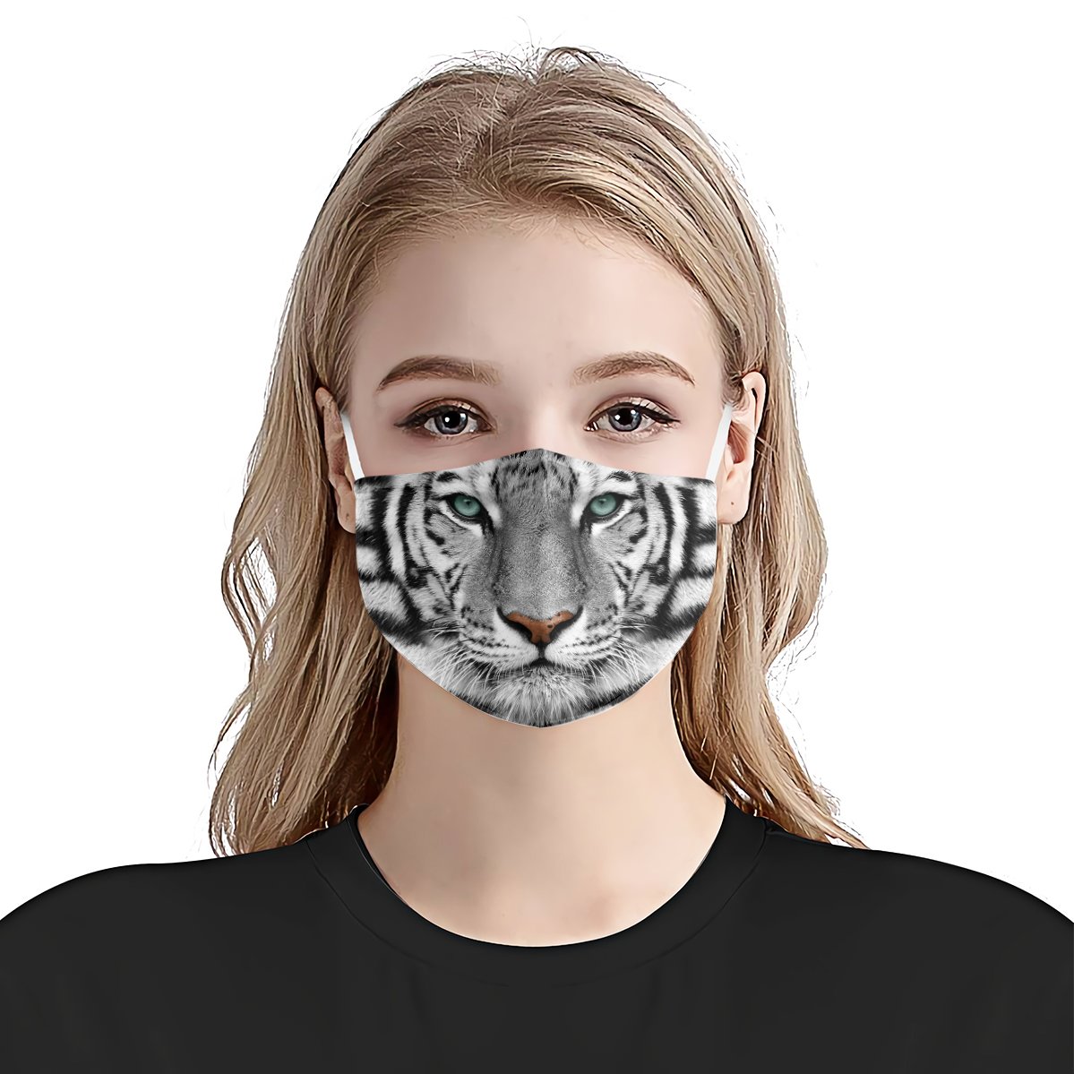 White Tiger 3D Ez05 2307 Face Mask