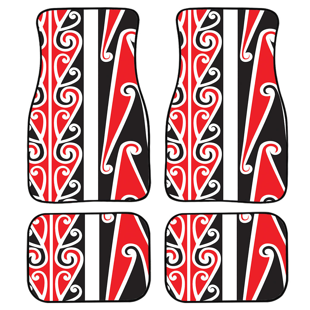 Maori Tribal Print Front And Back Car Floor Mats, Front Car Mat