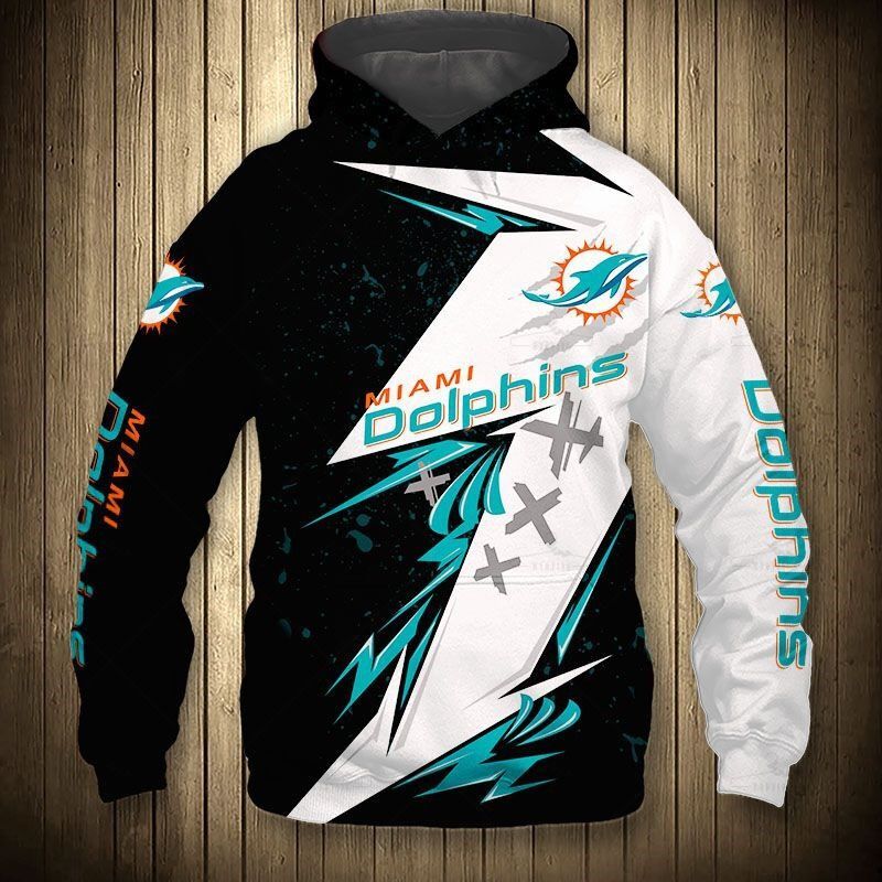 Miami Dolphins Hoodie Thunder Graphic Gift For Men