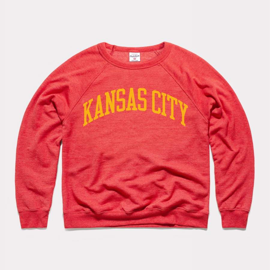 Red & Gold Kansas City Arch Vintage Arrowhead Crewneck Sweatshirt