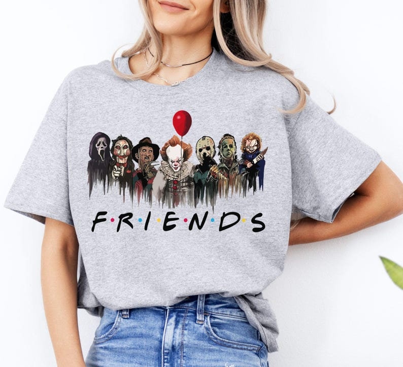 Horror Characters Friends Shirt, Halloween Horror Characters Sweatshirt, Friends Halloween Shirt, Halloween Party, Trendy Halloween Shirt