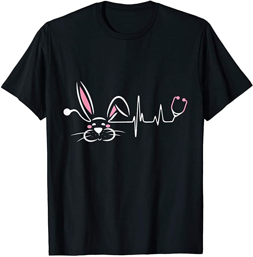 Stethoscope Nurse Doctor Easter Cute Bunny RN CNA Funny T-Shirt