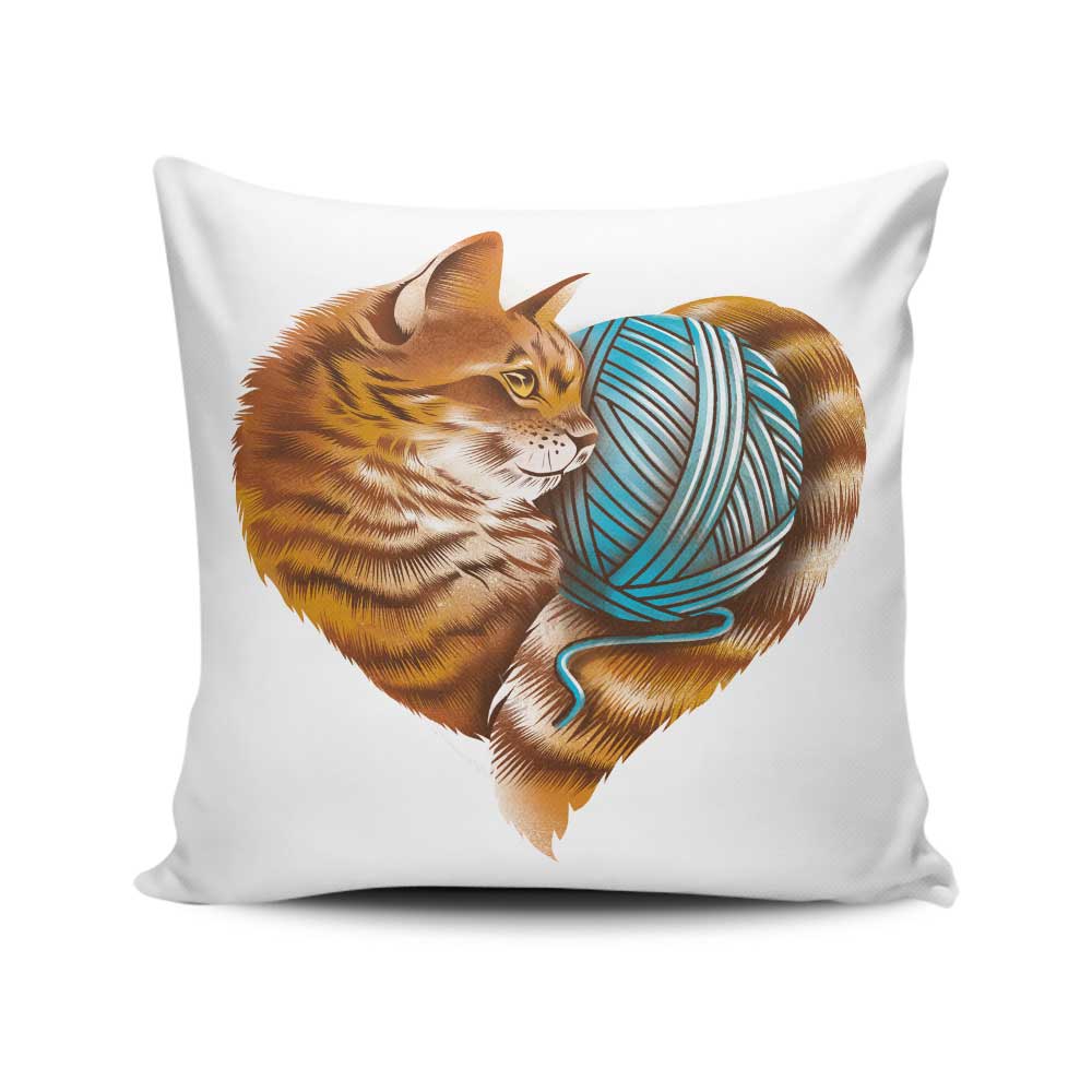 Knitting Kitten Love – Throw Pillow