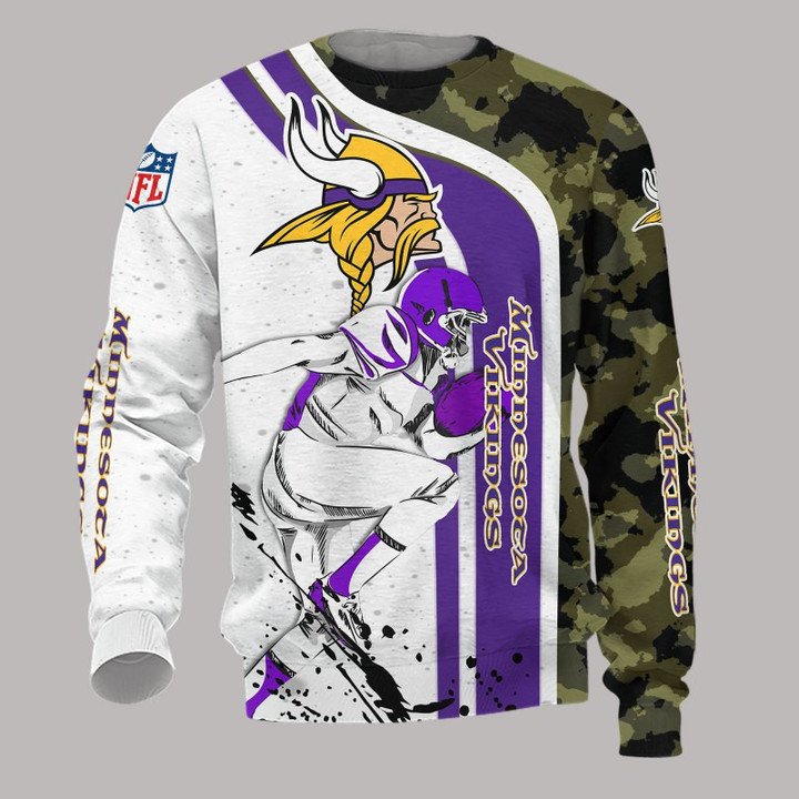 Minnesota Vikings White Purple Camo Gift For Fan Ugly Wool Sweater Christmas