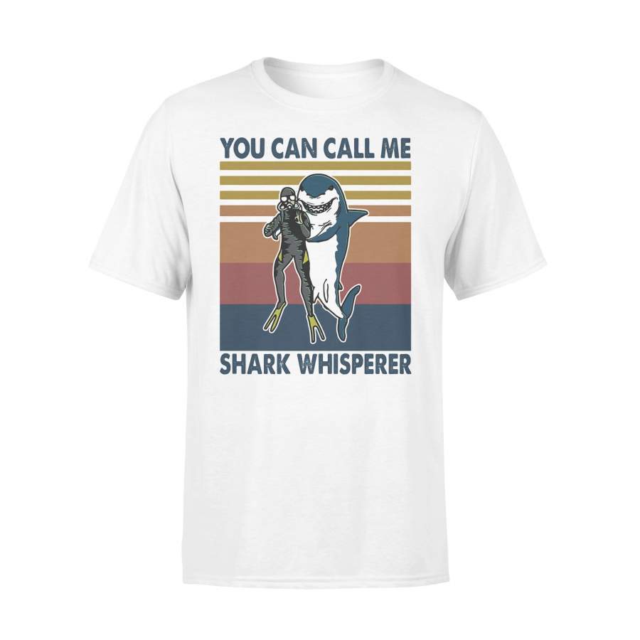 Scuba Diving You Can Call Me Shark Whisperer Vintage Retro T-shirt