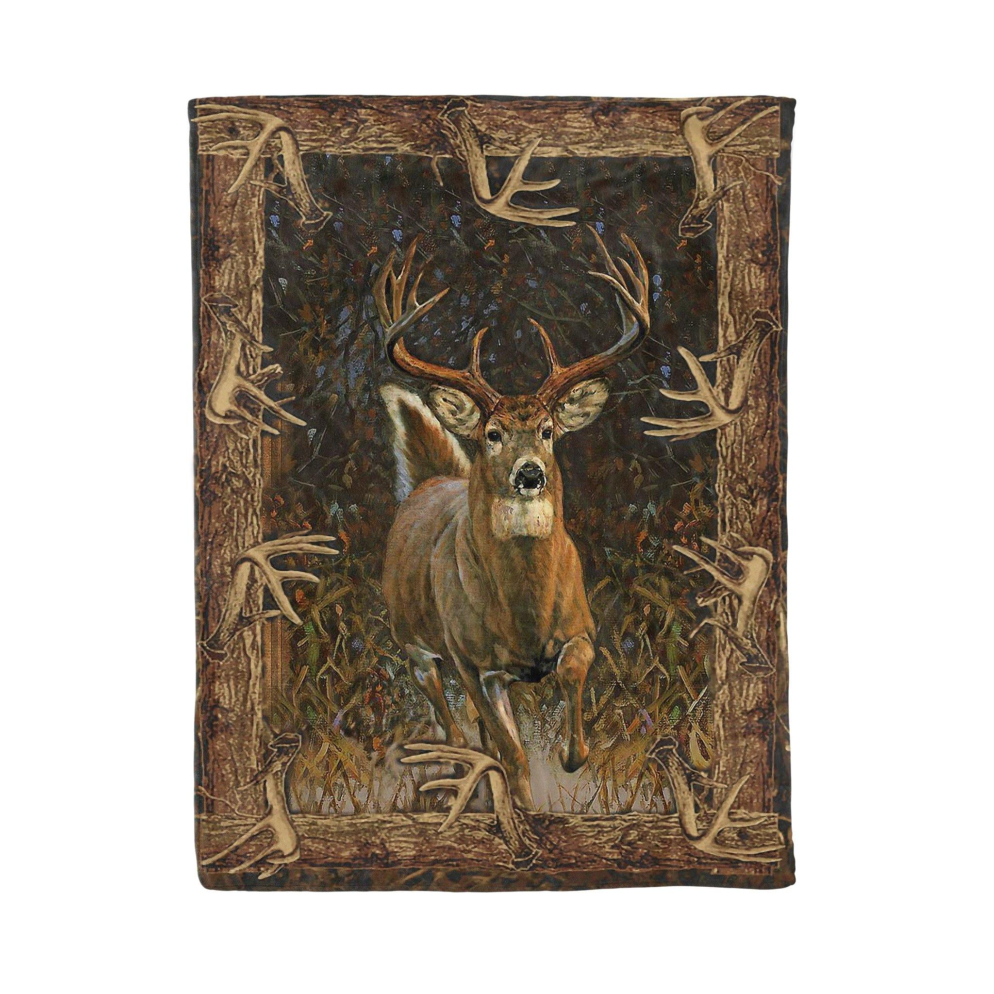 Whitetail Deer Hunting  – Unique Gifts Home Decor Gift For Family – Sherpa Blanket Fleece Blanket