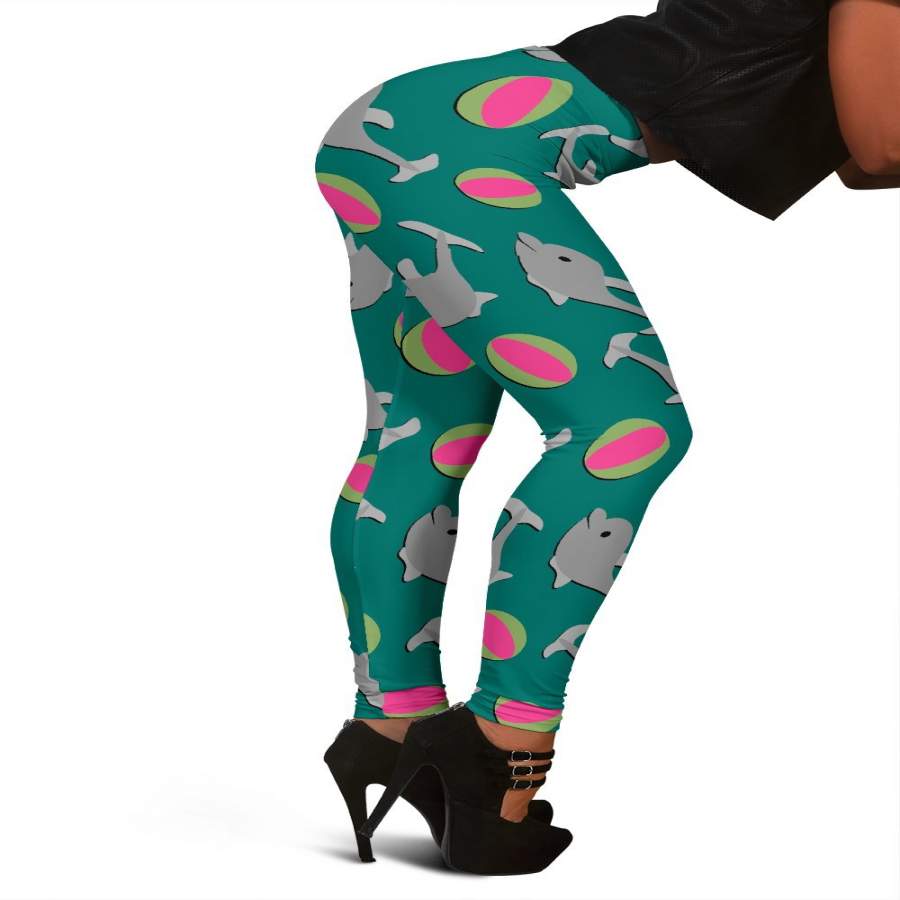 Dolphin Ball Pattern Print Women Leggings