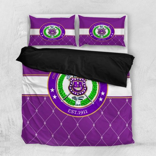 Omega Psi Phi Pattern Bedding Set All Over Printed