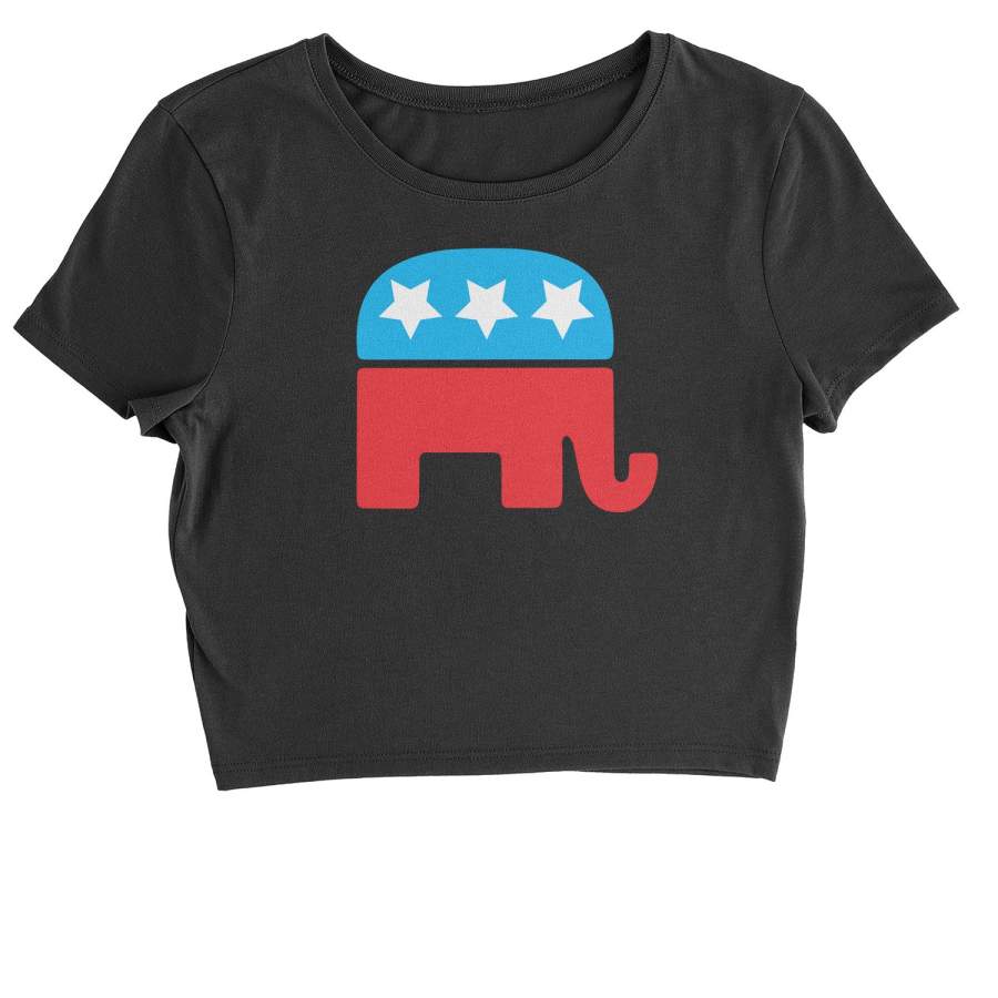 Republican Party Elephant Logo Cropped T-Shirt