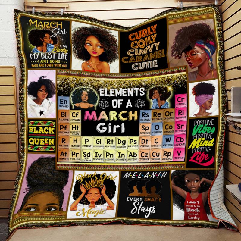 Elements Of A March Girl Black Queen Quilt – AI130230