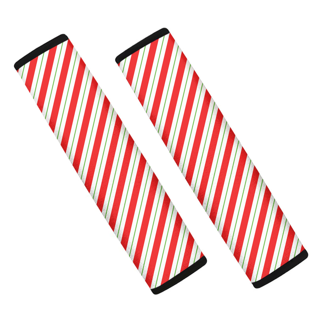 Christmas Candy Cane Stripe Print Car Seat Belt Covers