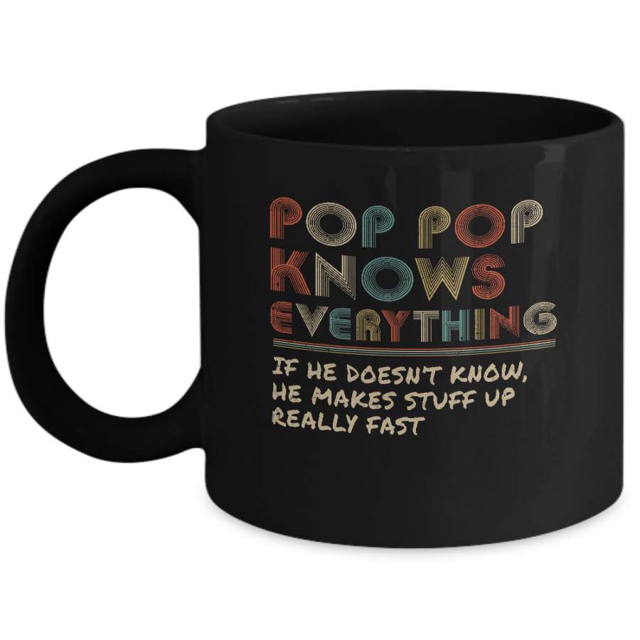 Pop Pop Know Everything Vintage Pop Pop Father’s Day Gift Mug