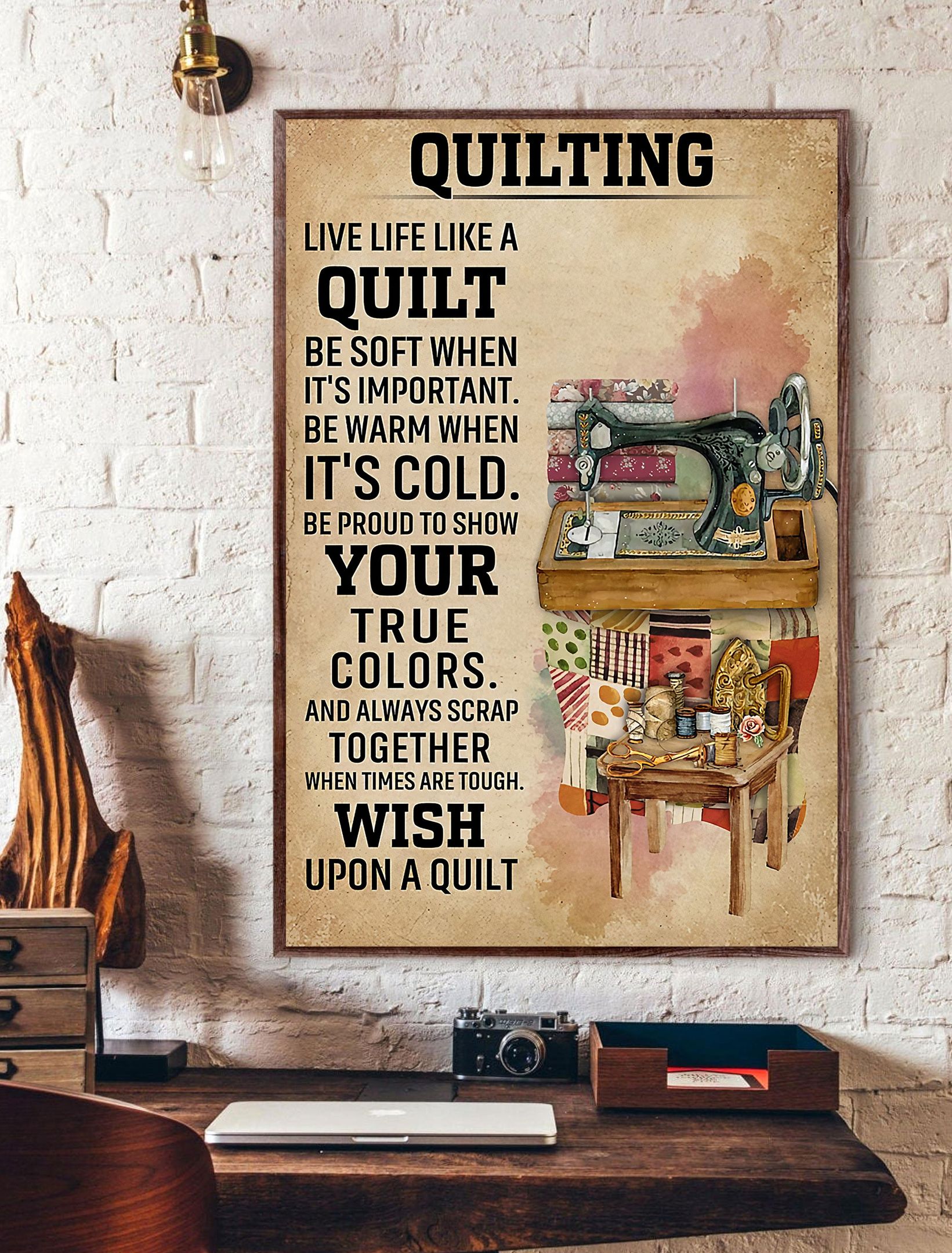 Live Life Like A Quilt Vertical Poster Poster Art Design